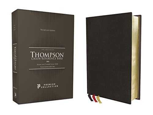 KJV, Thompson Chain-Reference Bible, Premium Goatskin Leather, Black, Premier Collection, Art Gilded Edges, Black Letter, Comfort Print - 3400