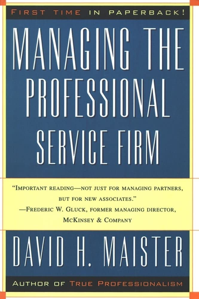 Managing The Professional Service Firm - 1169