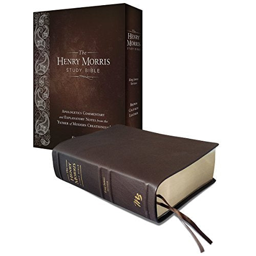 KJV Henry Morris Study Bible, The (Brown Calfskin Leather) The Happy Book Stack
