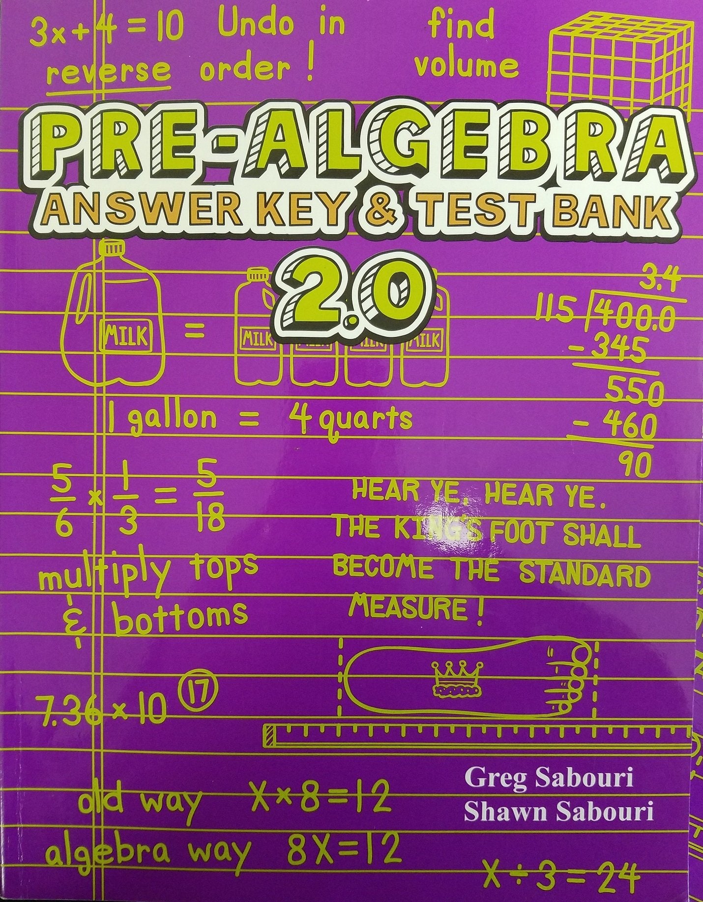 Teaching Text Books PRE Algebra 2.0 Answer Key and Test Bank The Happy Book Stack