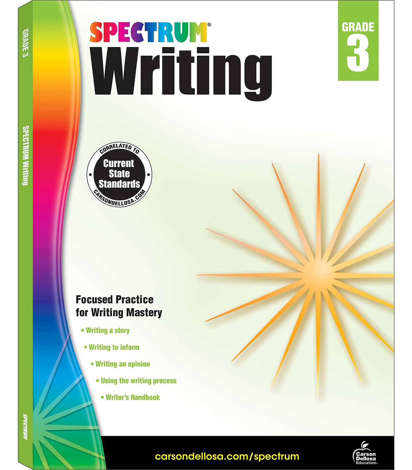 Spectrum Writing Grade 3, Ages 8 to 9, 3rd Grade Writing Workbook, Informative, Opinion, News Report, Letter, and Story Writing Prompts, Writing Practice for Kids - 136 Pages The Happy Book Stack