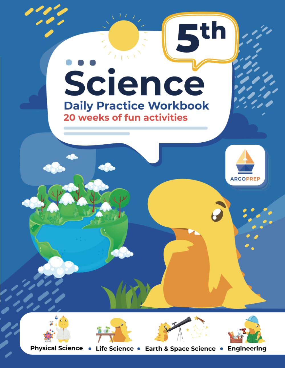 5th Grade Science: Daily Practice Workbook | 20 Weeks of Fun Activities (Physical, Life, Earth and Space Science, Engineering | Video Explanations Included | 200+ Pages Workbook) The Happy Book Stack