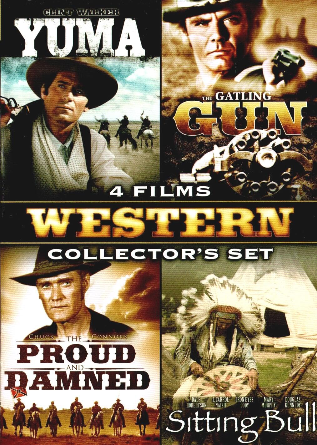 4 Films Western Collector's Set (Yuma / The Gatling Gun / The Proud and the Damned / Sitting Bull) - 8002