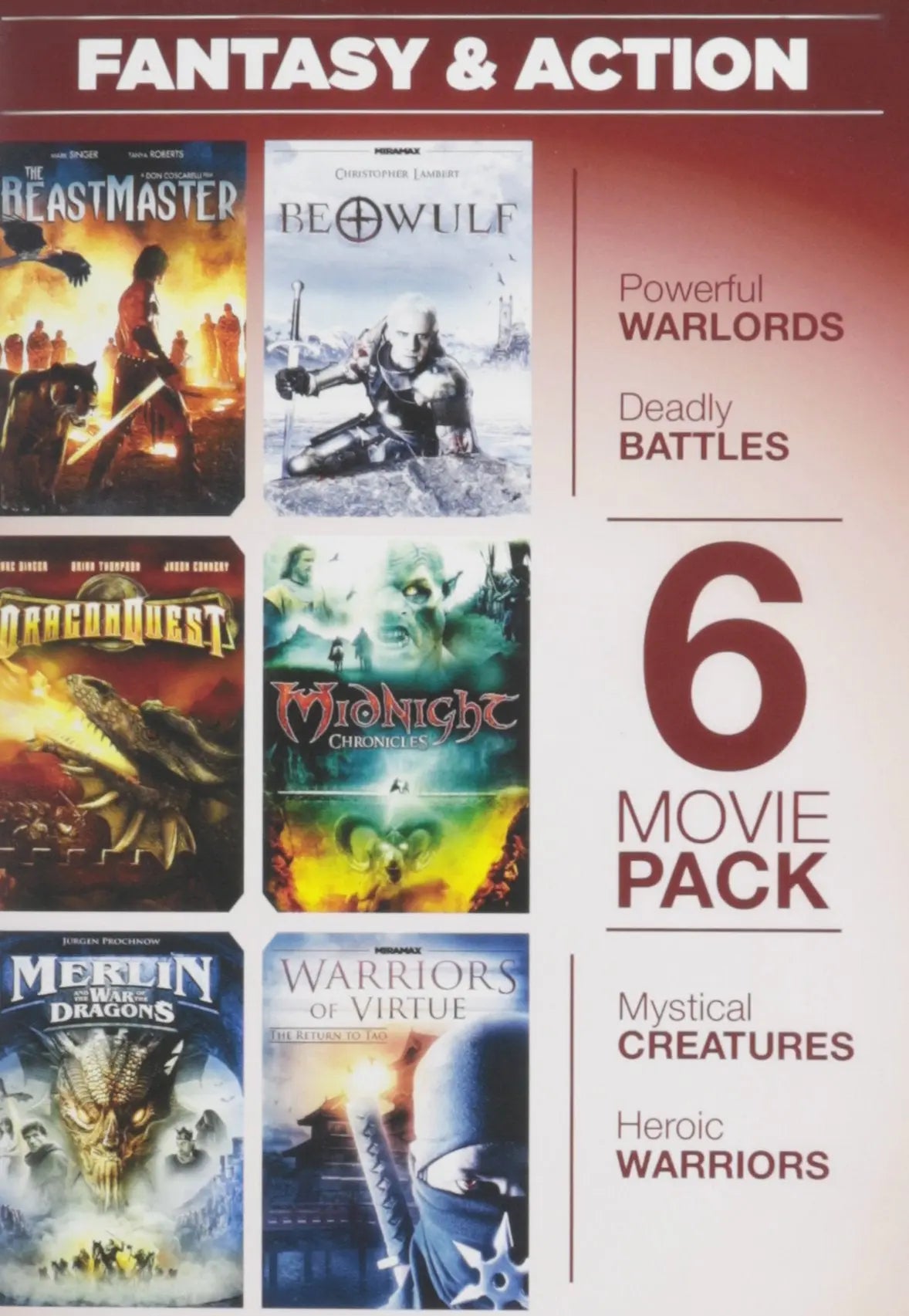 6-Movie Pack: Fantasy & Action The Happy Book Stack