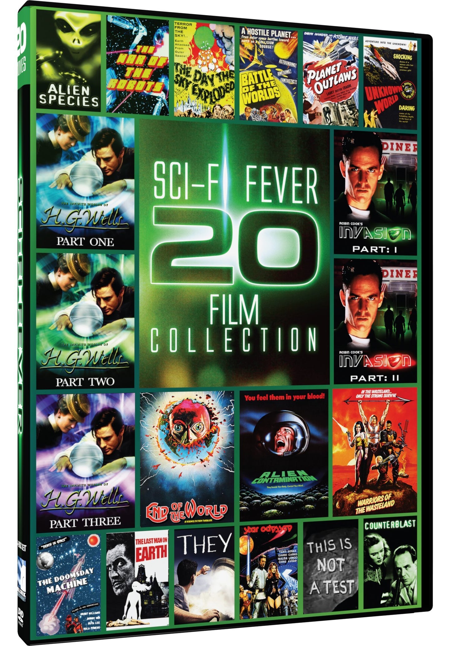 Sci-Fi Fever - 20 Film Collection: The Doomsday Machine - The Infinite Worlds of H.G. Wells - Robin Cook's Invasion - The Last Man On Earth - Warriors of the Wasteland + 15 more! - 9202