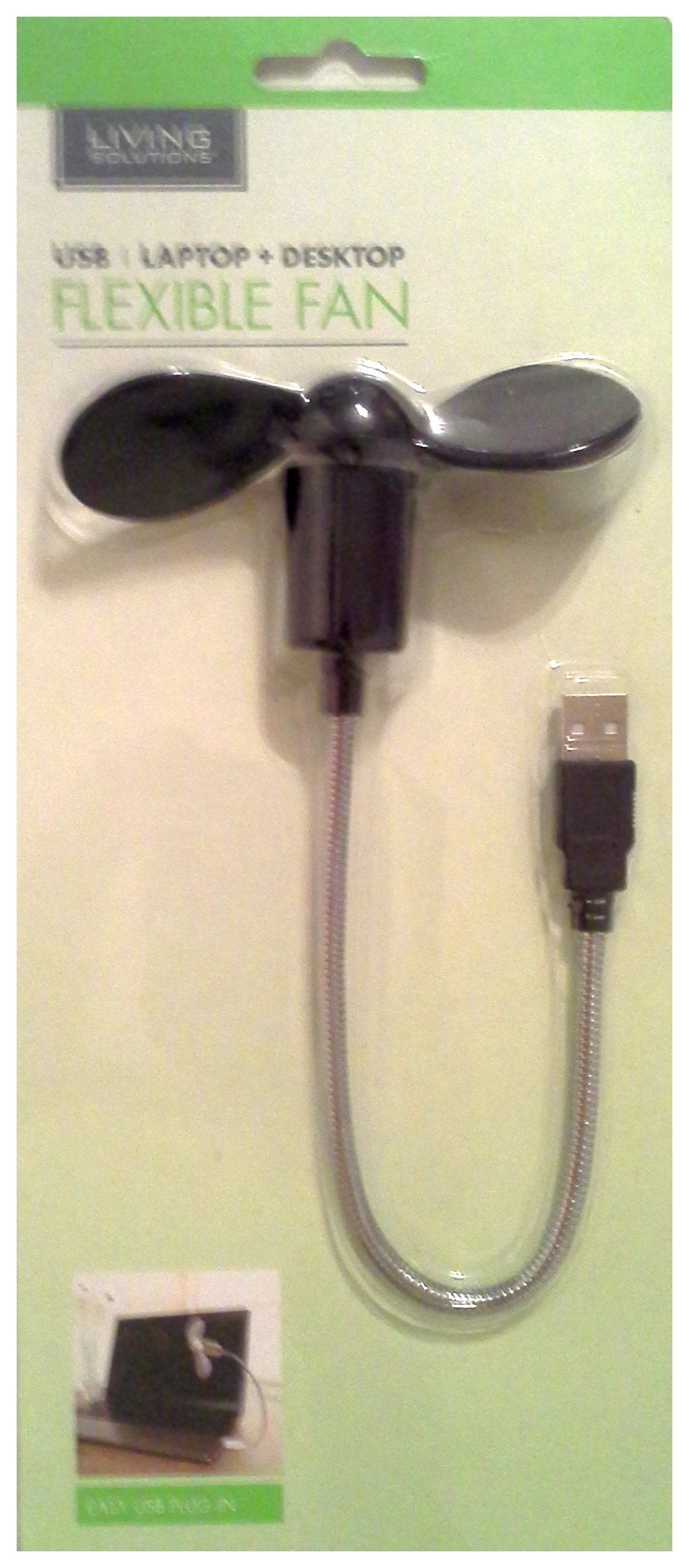 Living Solutions USB Laptop Desktop Flexible Fan (Black) - 4129