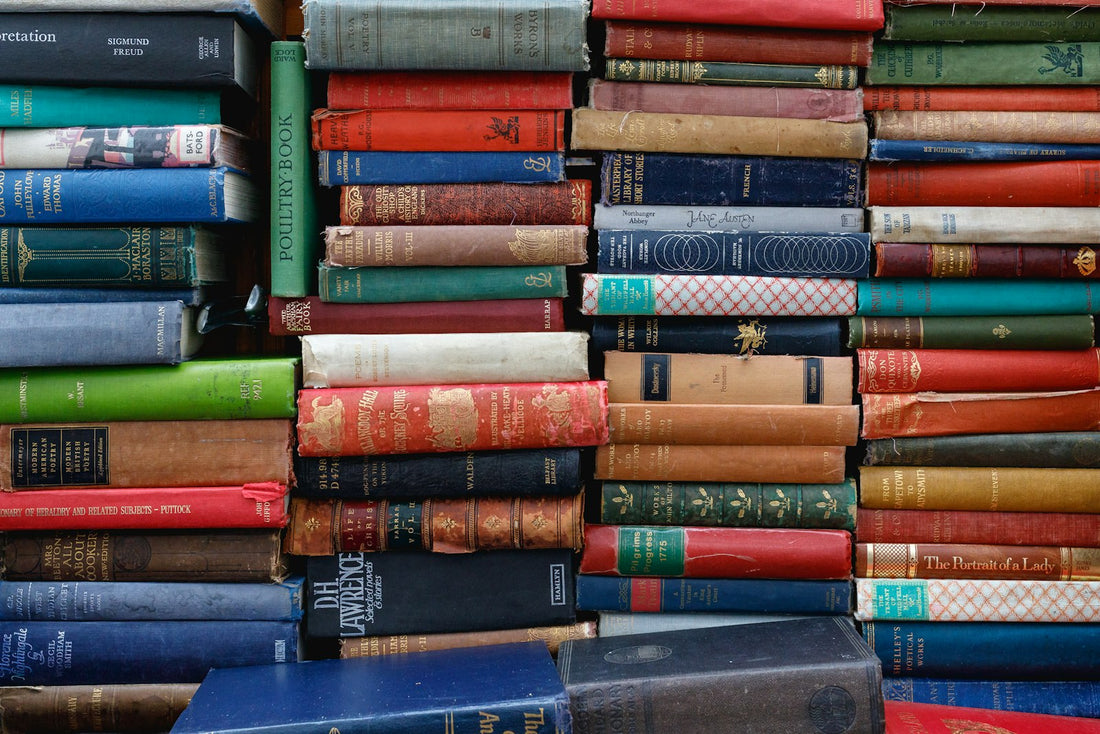 A row of old hardcover books – Best World War II Books for Students