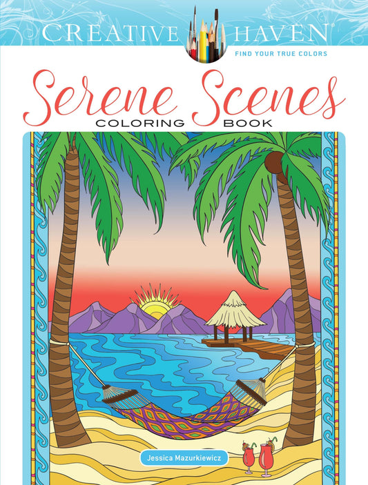 Creative Haven Serene Scenes Coloring Book: Relaxing Illustrations for Adult Colorists (Adult Coloring Books: Calm) The Happy Book Stack