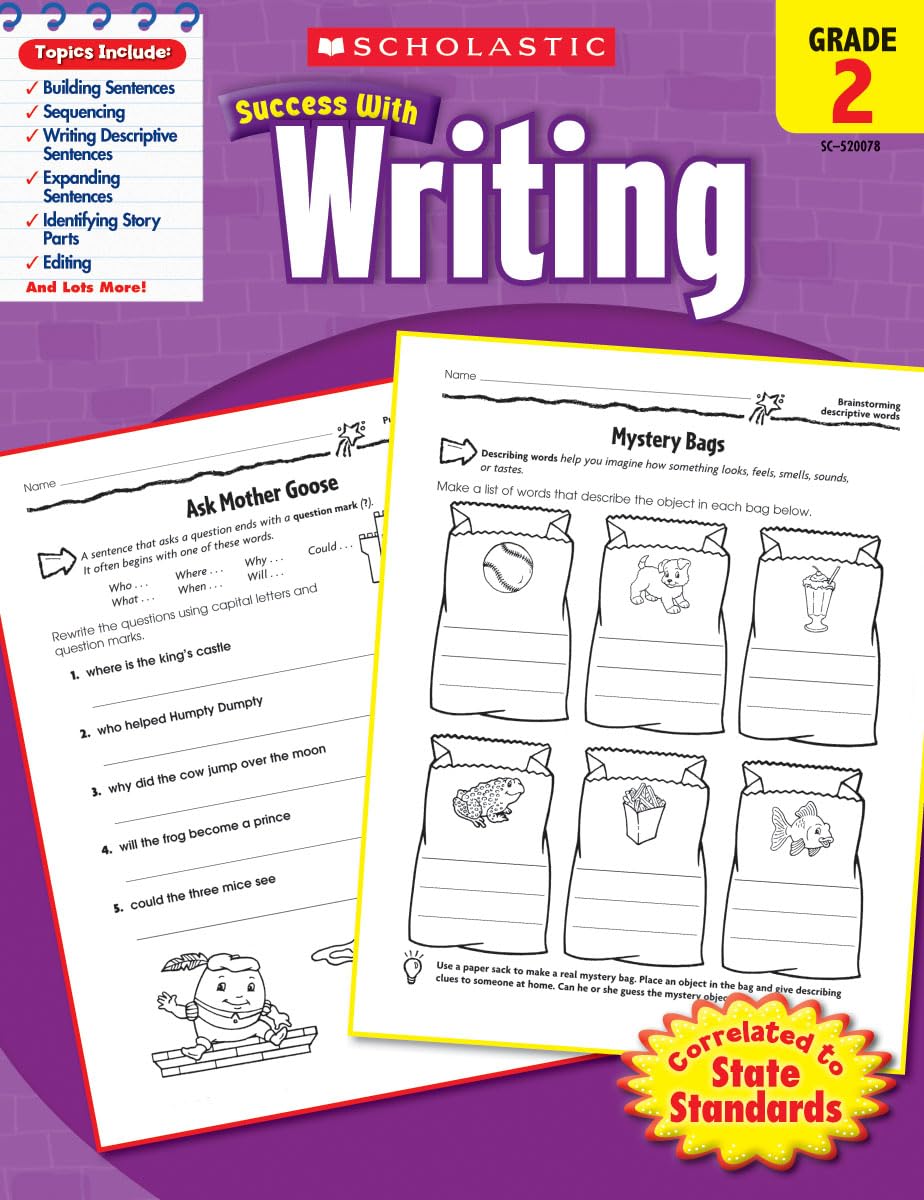 Scholastic Success With Writing: Grade 2 Workbook The Happy Book Stack