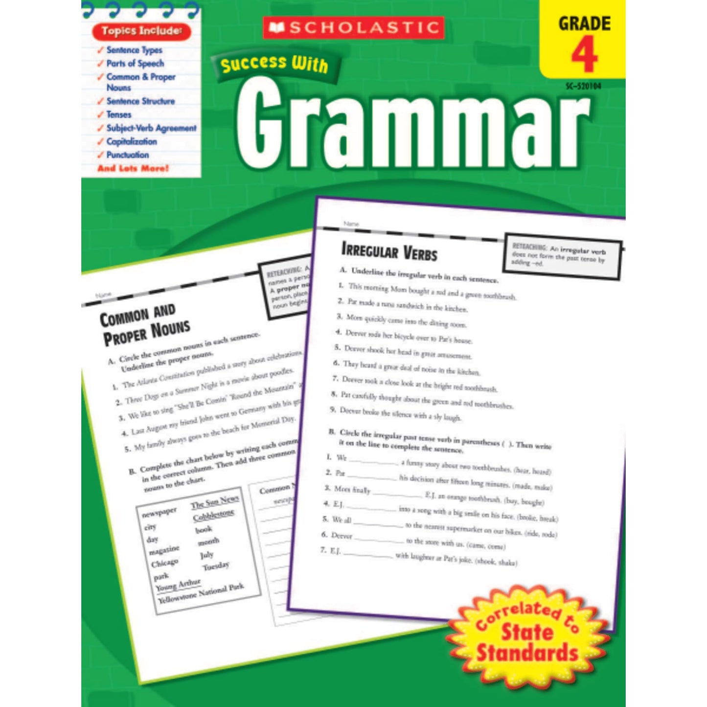Scholastic Success With Grammar: Grade 4 Workbook The Happy Book Stack