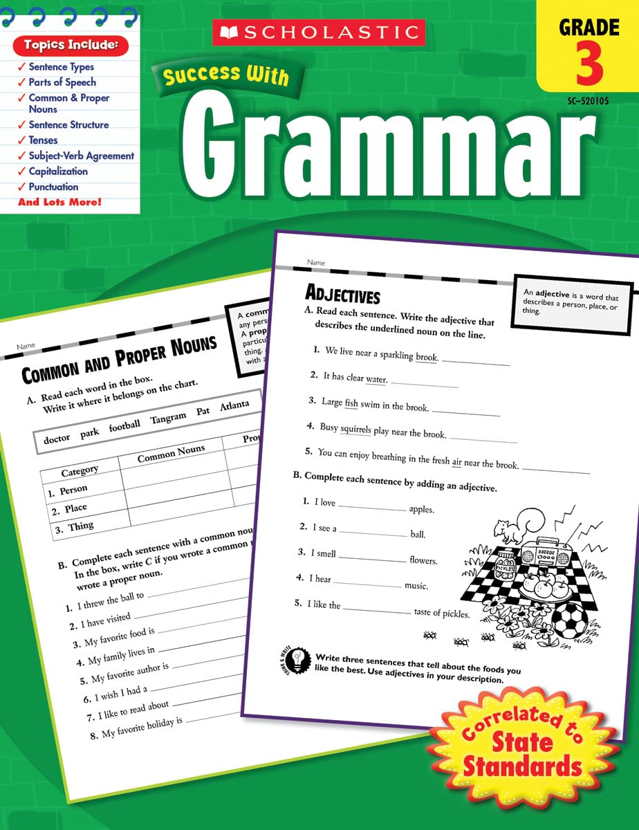 Scholastic Success With Grammar: Grade 3 Workbook The Happy Book Stack