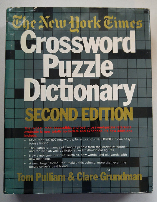 New York Times Crossword Puzzle Dictionary (2nd ed) (Puzzle Reference) The Happy Book Stack