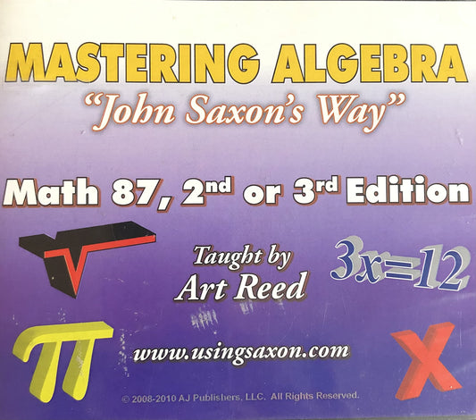 Mastering Algebra Saxon Math 87, 2nd or 3rd edition - 6201