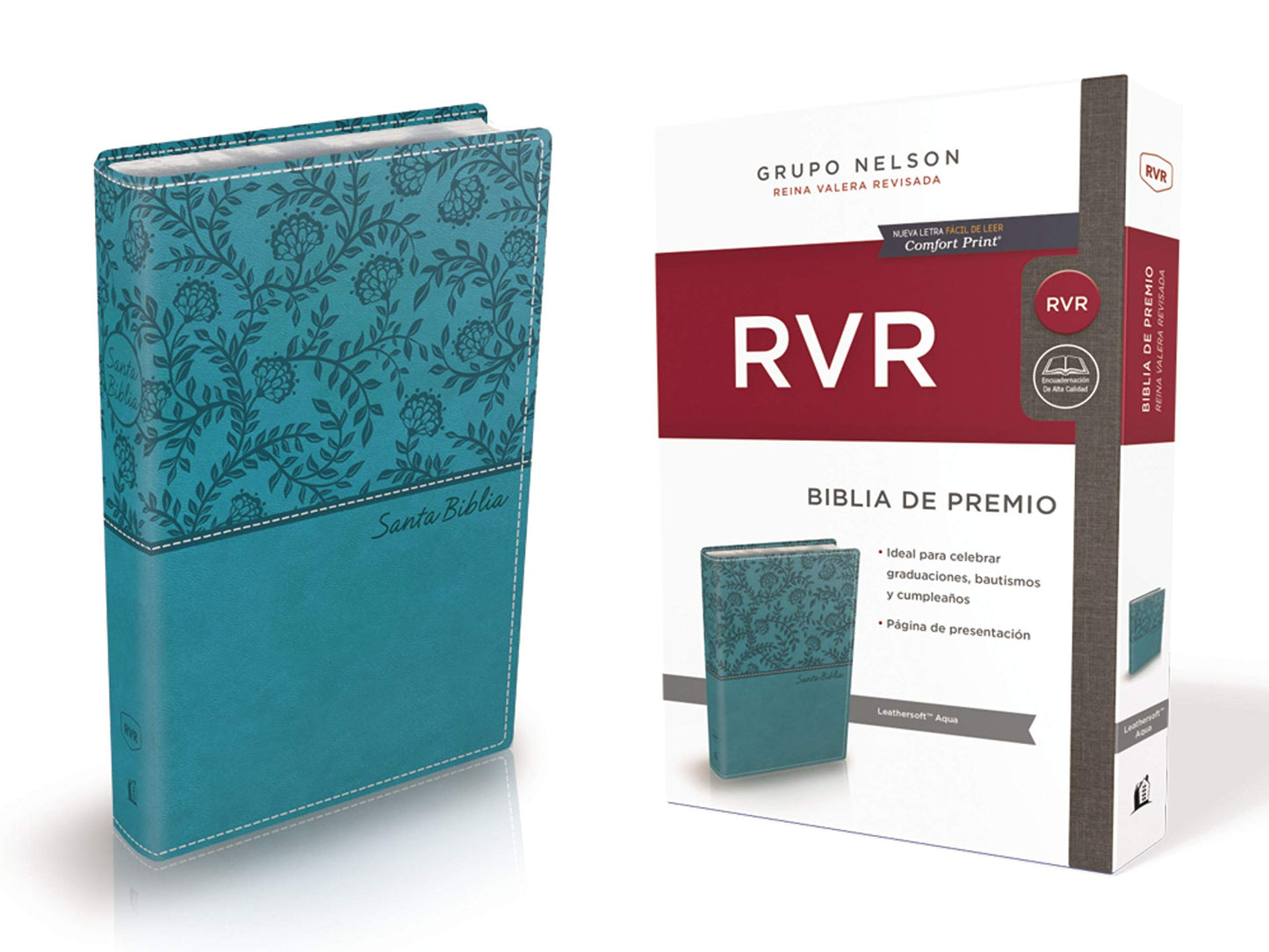 Biblia de Premio y Regalo Reina Valera Revisada, Leathersoft, Aqua (Spanish Edition) - 6102