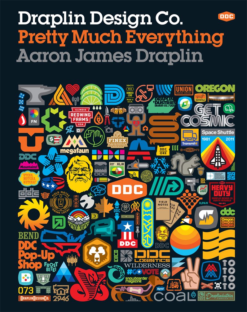 Draplin Design Co.: Thick catalog of logo work, personal projects, and brash design opinions from a Portland legend. The Happy Book Stack