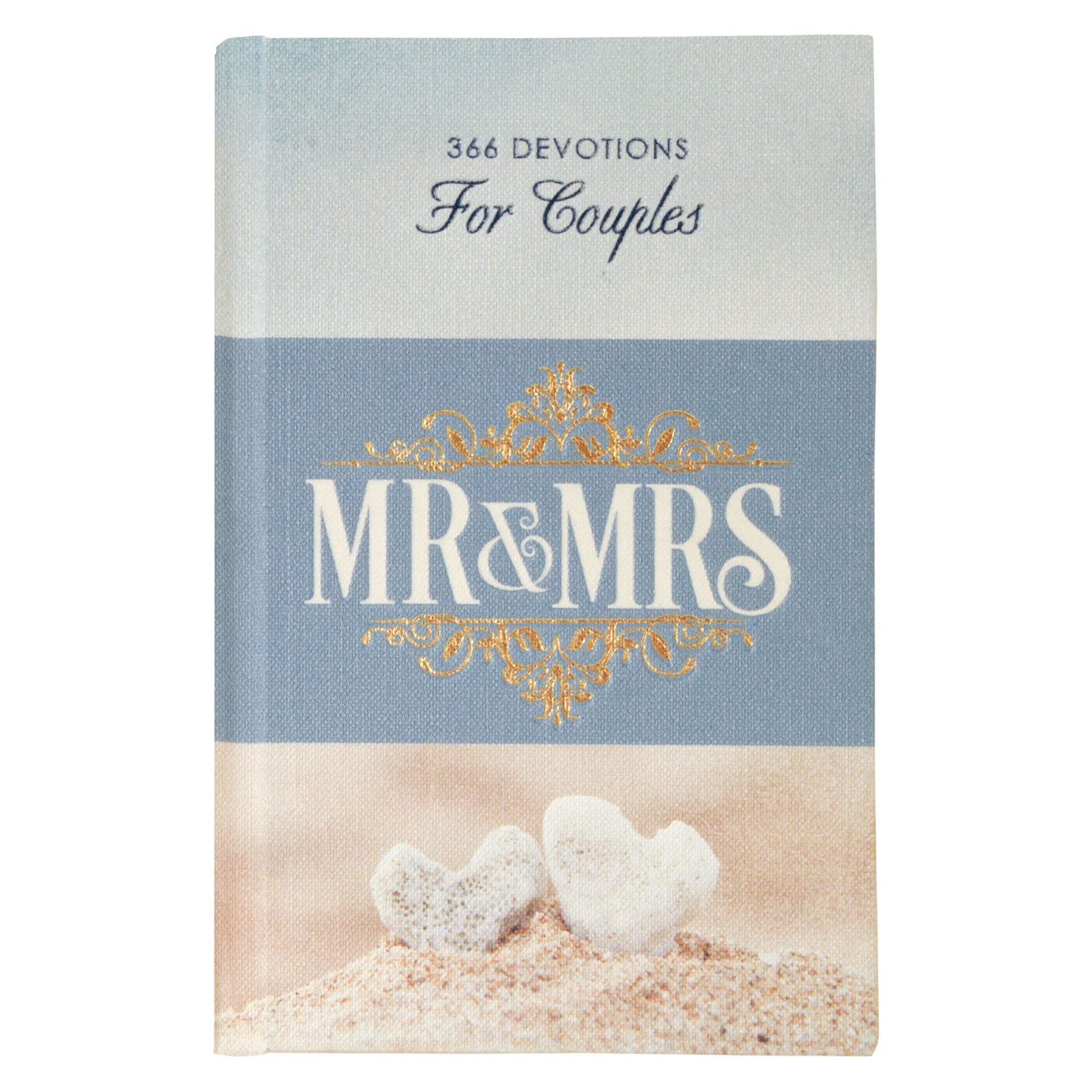 Mr. & Mrs. 366 Devotions for Couples Enrich Your Marriage and Relationship Two-Tone Blue Hardcover Devotional Gift Book w/ Ribbon Marker The Happy Book Stack