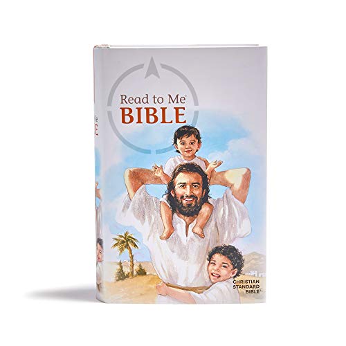 CSB Read to Me Bible, Jacketed Hardcover, Red Letter, Single-Column, Gospel Presentation, Full-Color Inserts, Illustrations, Bible Stories, Easy-to-Read Bible Serif Type The Happy Book Stack