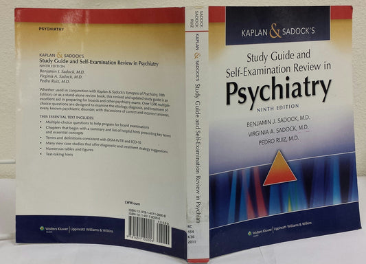 Kaplan & Sadock's Study Guide and Self-Examination Review in Psychiatry (STUDY GUIDE/SELF EXAM REV/ SYNOPSIS OF PSYCHIATRY (KAPLANS)) - 7644