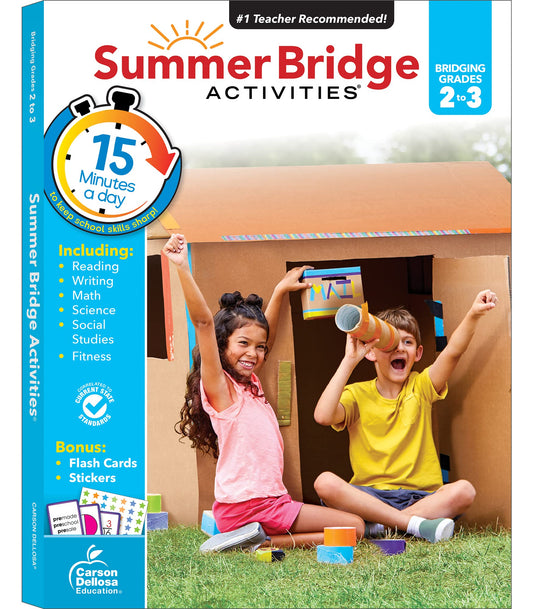 Summer Bridge Activities 2nd to 3rd Grade Workbooks, Activity Book With Math, Reading Comprehension, Science, Fitness, Social Studies, Writing Practice, and Flash Cards (Volume 4) - 4290
