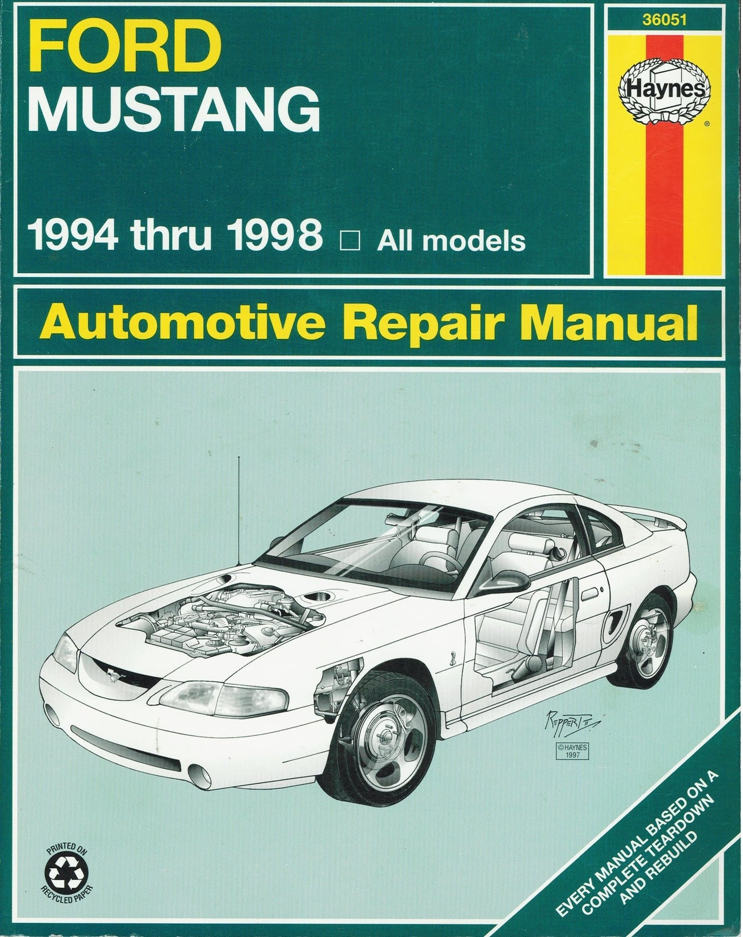 Haynes Ford Mustang: 1994 Thru 1998 (Haynes automotive repair manual series) - 2683