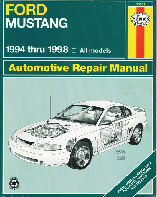 Haynes Ford Mustang: 1994 Thru 1998 (Haynes automotive repair manual series) - 2683