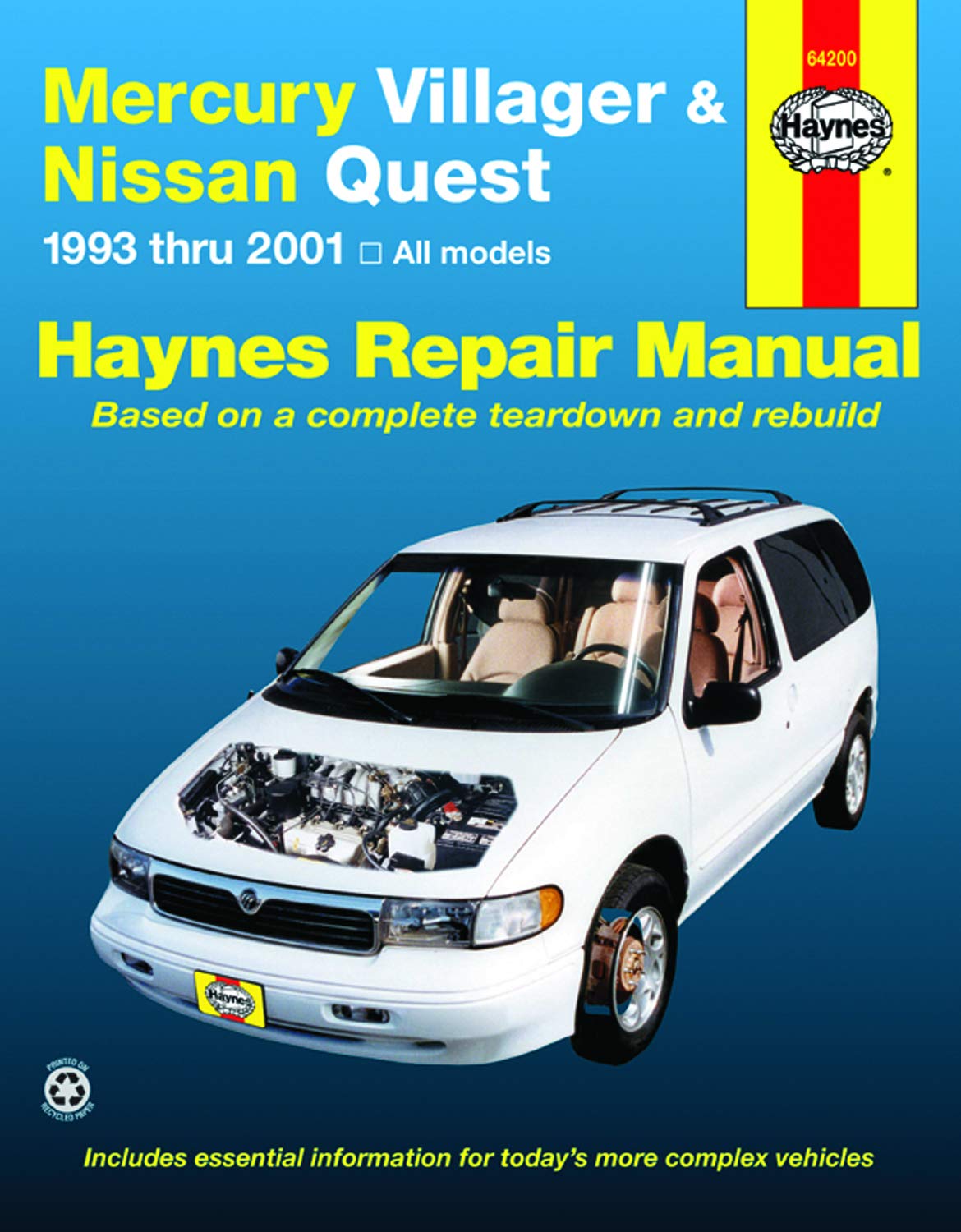 Mercury Villager & Nissan Quest (93-01) Haynes Repair Manual (Haynes Repair Manuals) - 3700