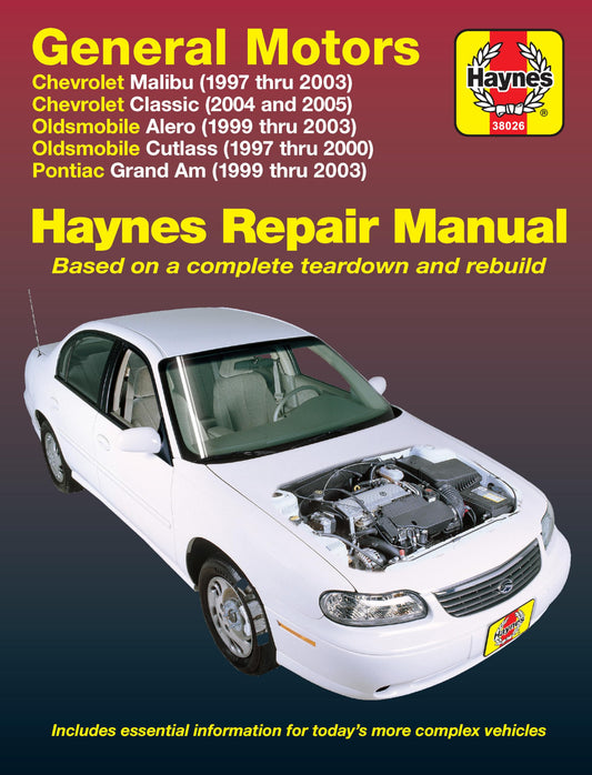 General Motors Malibu, Classic, Alero, Cutlass, Grand Am 1997 thru 2003 Haynes Repair Manual: Chevrolet Malibu (1997 thru 2003) Chevrolet Classic ... (1997-2000) Pontiac Grand Am (1999 thru 2003) - 2706