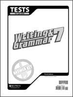 Writing and Grammar 7 Tests Answer Key 3rd Edition - 8182