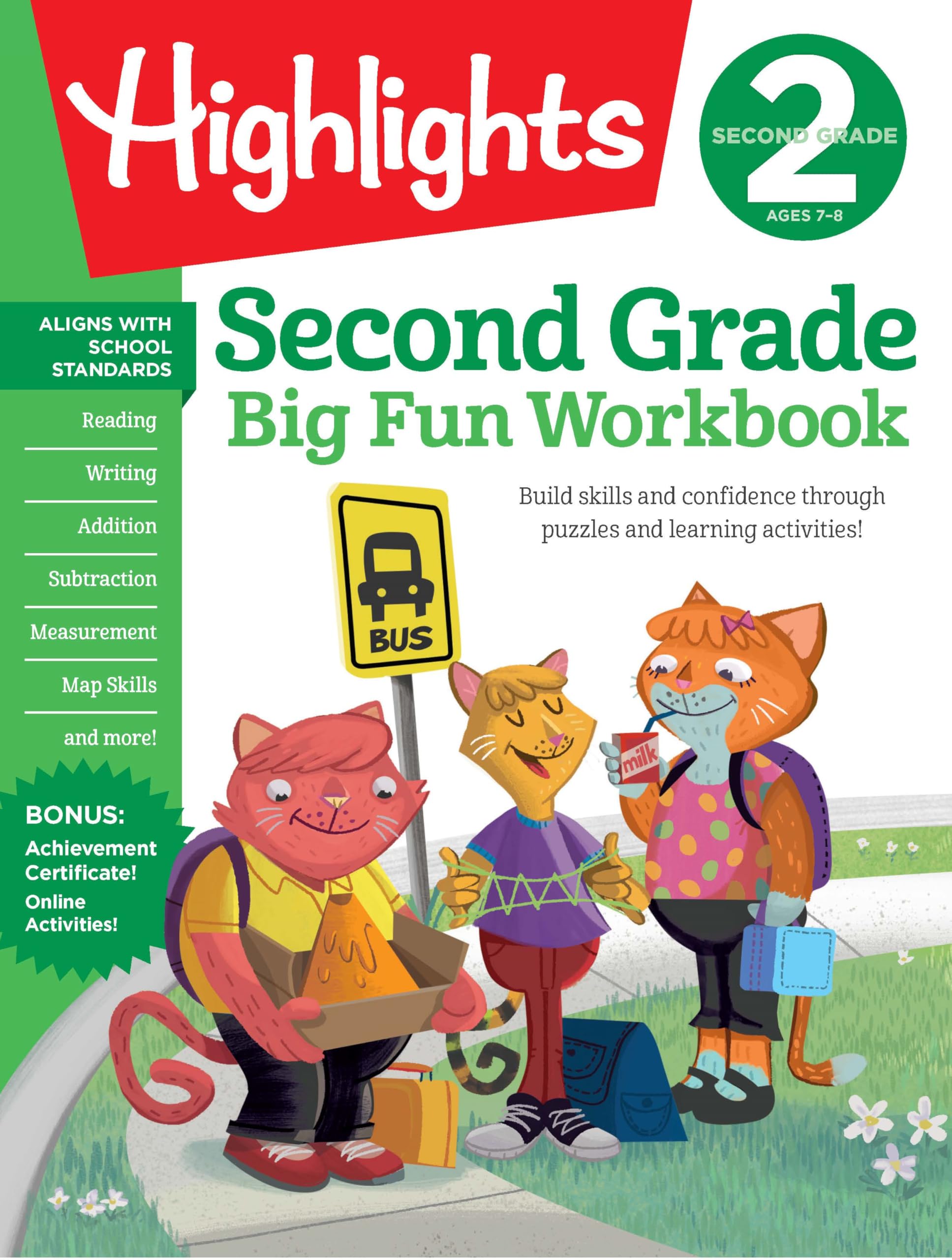 Second Grade Big Fun Workbook: Second Grade Curriculum Workbook for Kids, Practice Math, Reading, Writing, Spelling, Science and More The Happy Book Stack