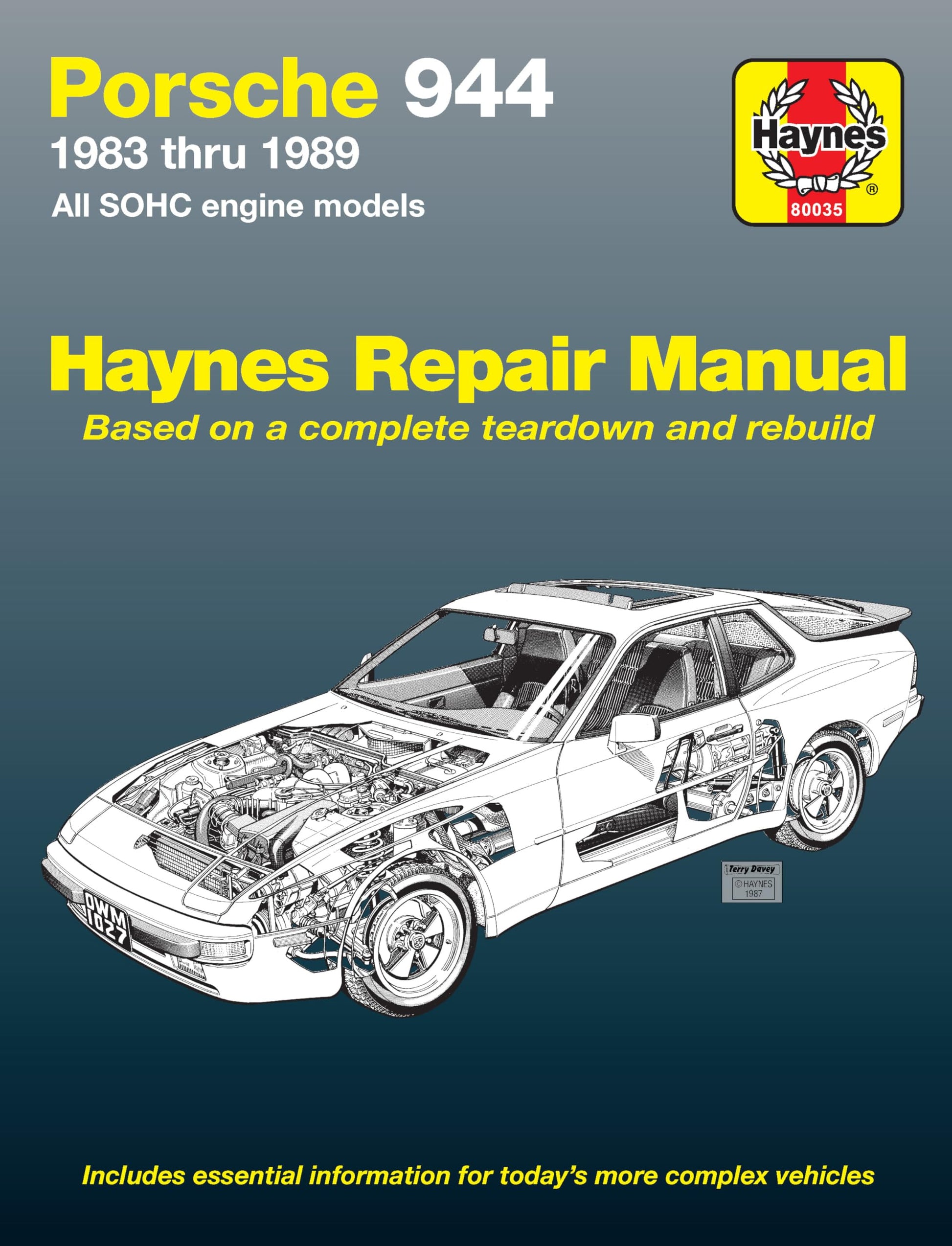 Porsche 944 1983 thru 1989 All SOHC Engine Models Haynes Repair Manual (Including Turbo) The Happy Book Stack