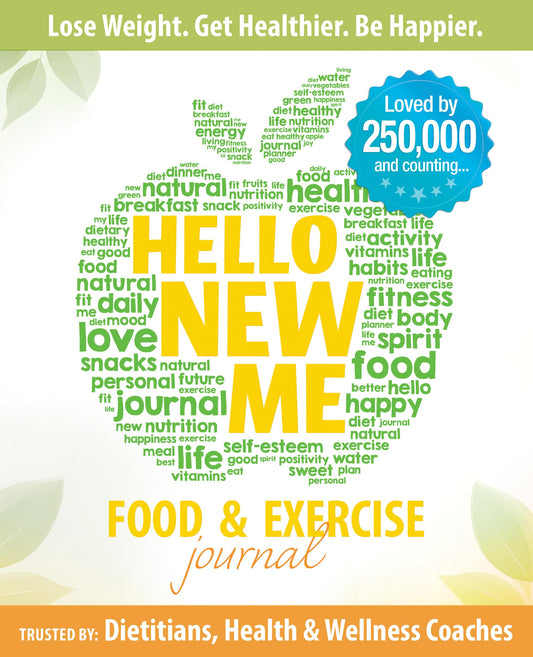 Hello New Me: A Daily Food and Exercise Journal to Help You Become the Best Version of Yourself, (90 Days Meal and Activity Tracker) The Happy Book Stack