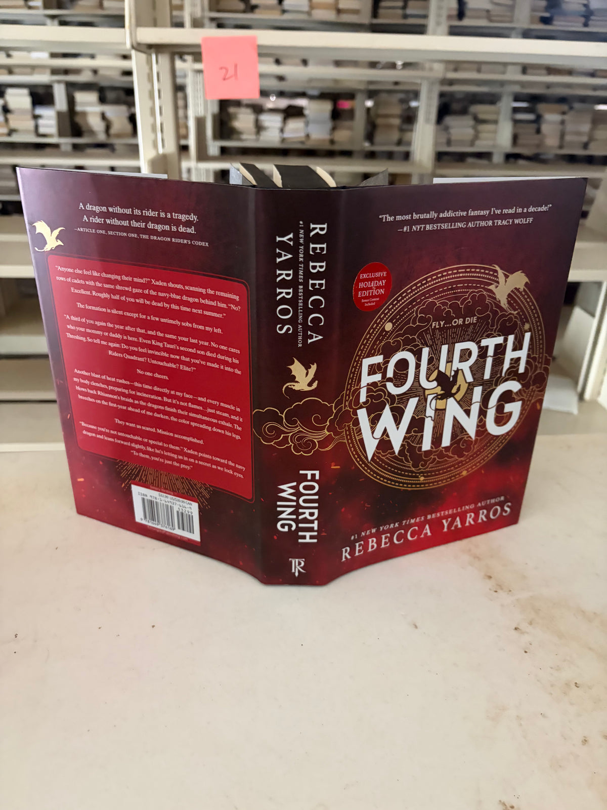 Fourth Wing by Rebecca Yarros – Exclusive Holiday Edition Hardcover with Bonus Content (Empyrean #1) Red Tower Books