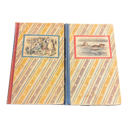Alice's Adventures in Wonderland & Through the Looking-Glass – 1946 Random House Special Edition, 2-Volume Set, Tenniel Illustrations Colored by Fritz Kredel Random House