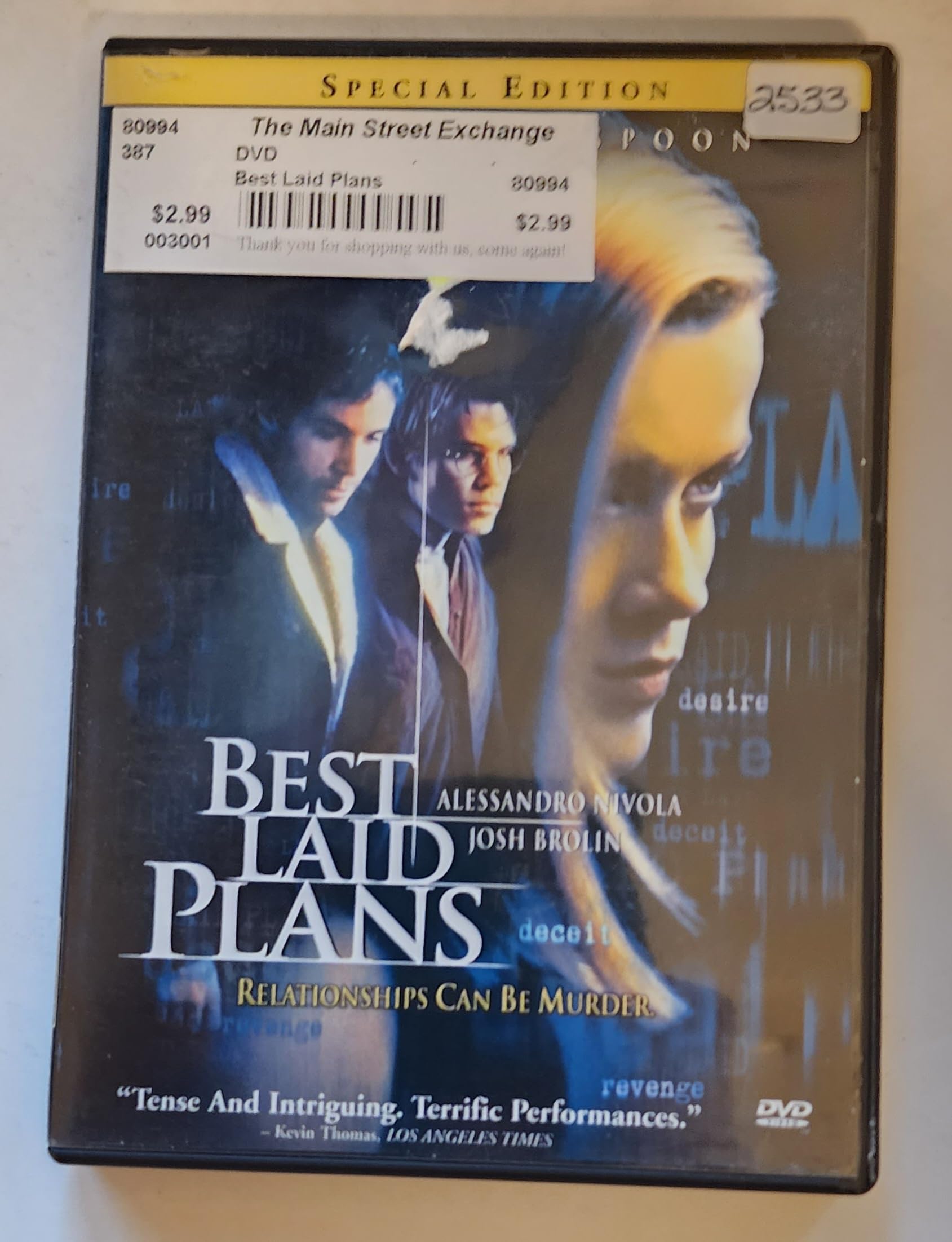 Best Laid Plans (Widescreen Special Edition) The Happy Book Stack