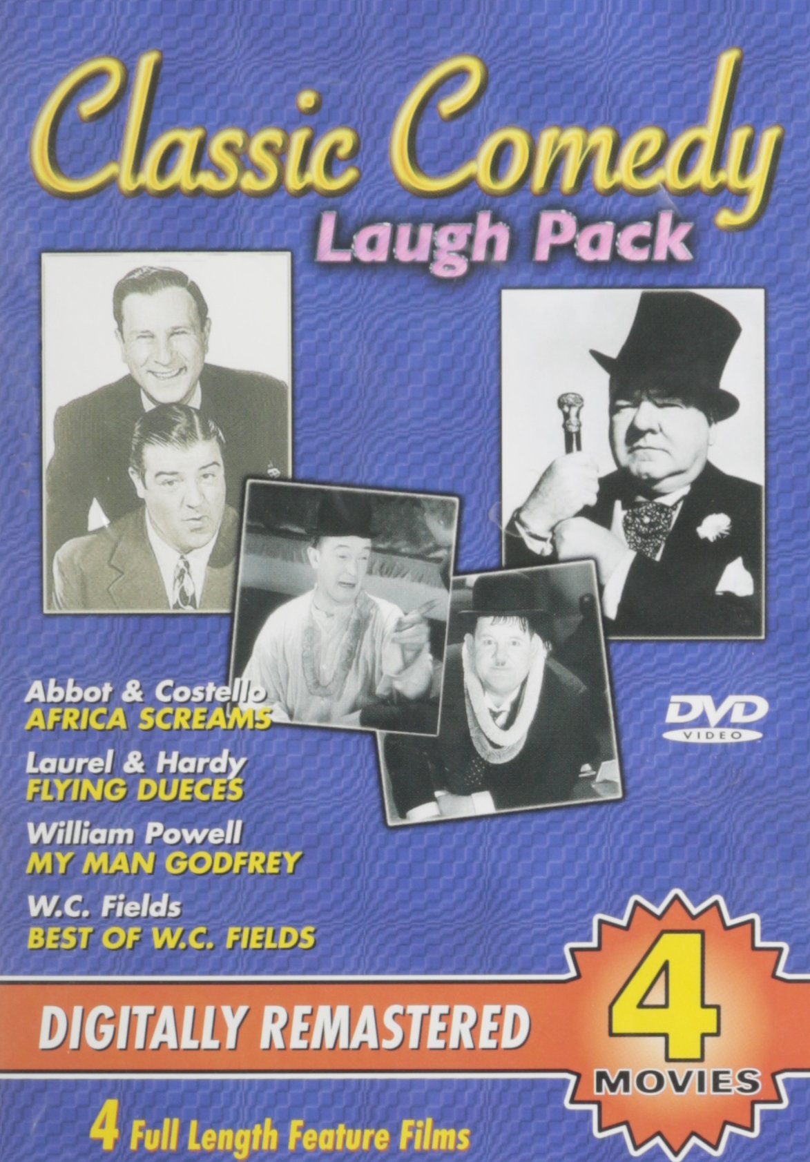 Classic Comedy Laugh Pack (Africa Screams / Flying Dueces / My Man Godfrey / Best of W. C. Fields) The Happy Book Stack