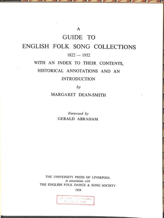 A Guide To English Folk Song Collections - 3990