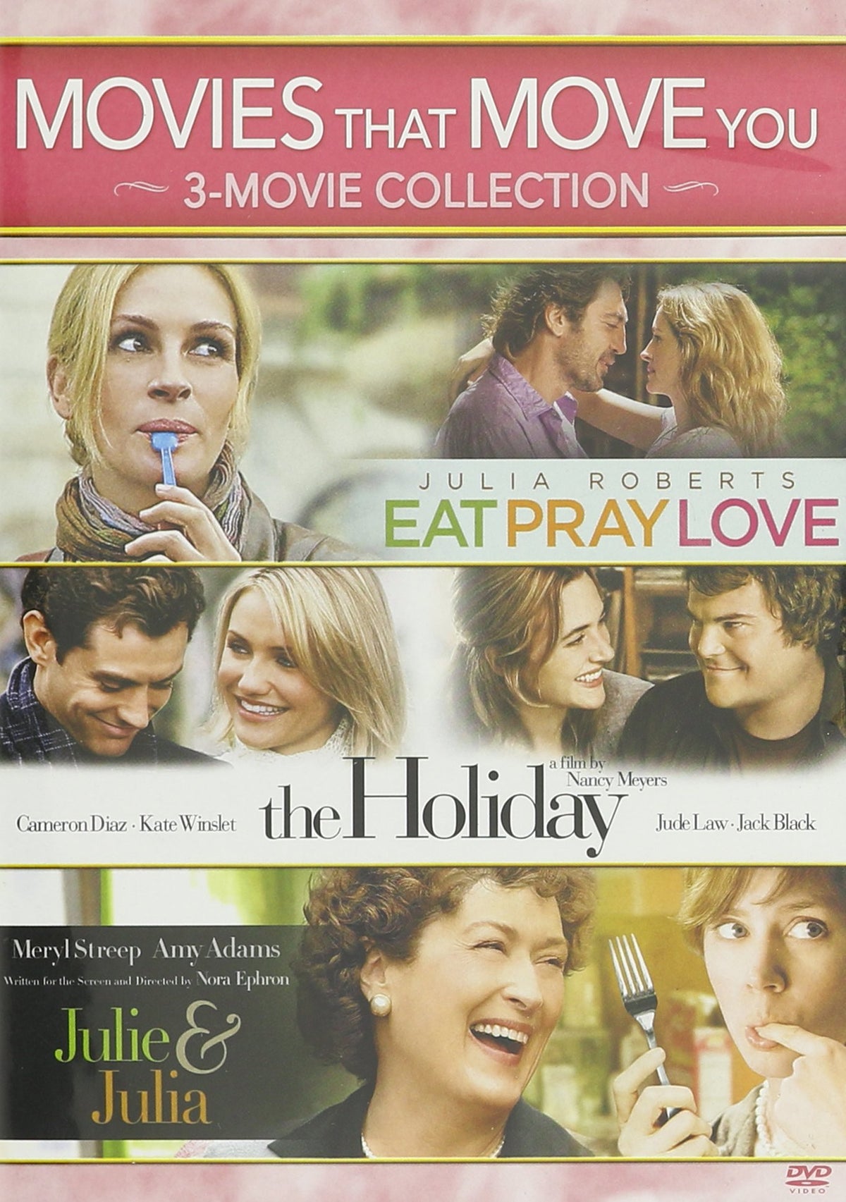 Eat Pray Love / Holiday, the (2006) / Julie & Julia - Set The Happy Book Stack