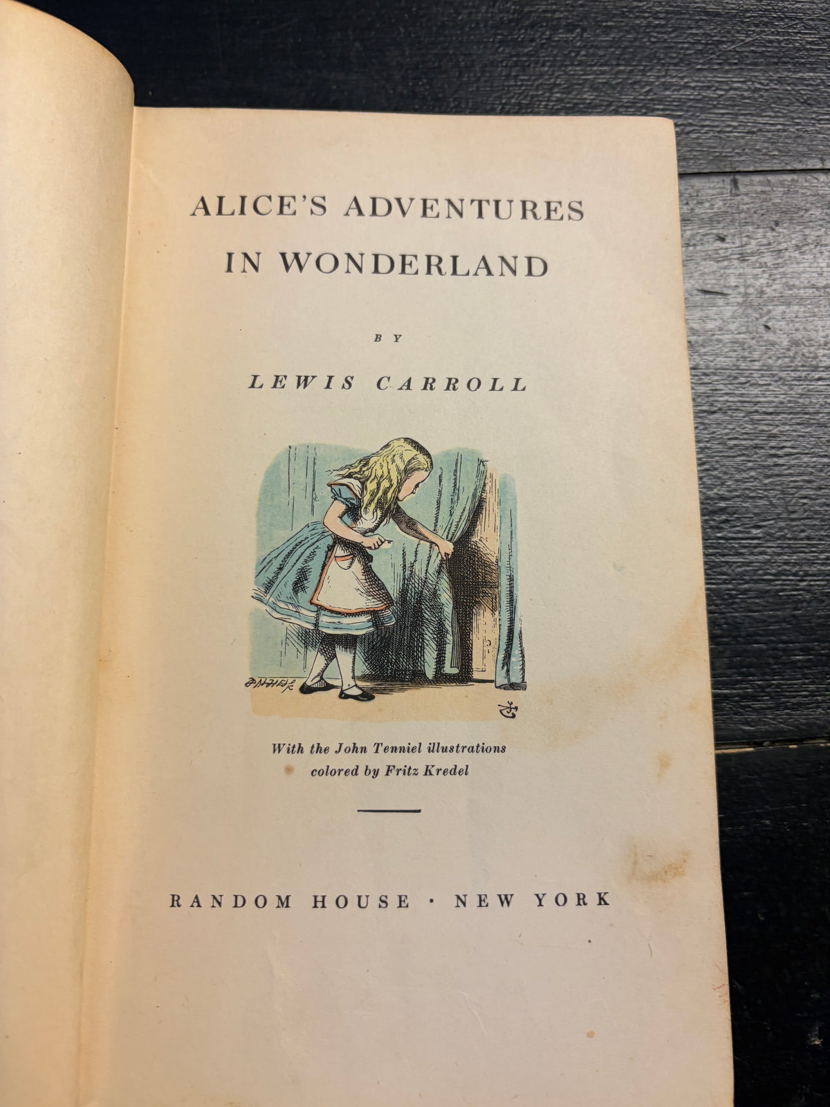 Alice's Adventures in Wonderland & Through the Looking-Glass – 1946 Random House Special Edition, 2-Volume Set, Tenniel Illustrations Colored by Fritz Kredel Random House